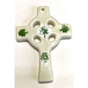 Celtic Cross Hand Painted Shamrock Clover St Patricks Day